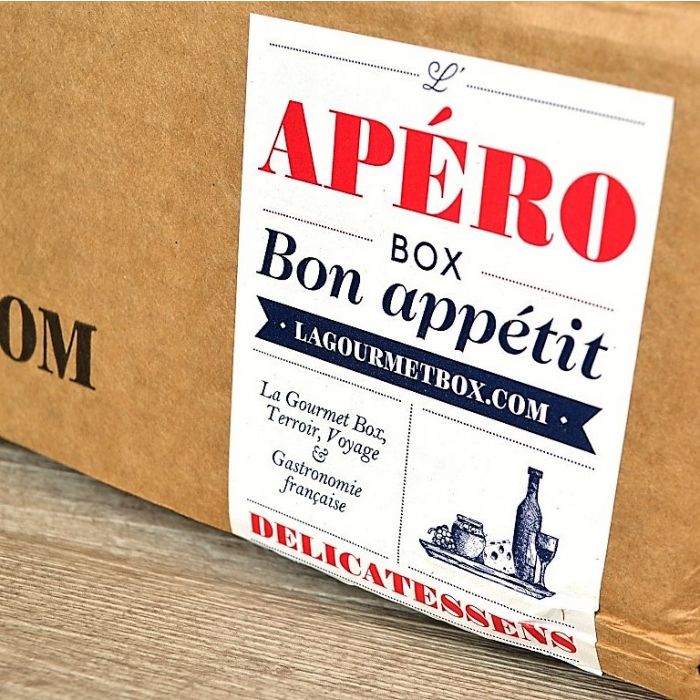 Caja Gourmet Francesa Super Aperitivos con vino tinto