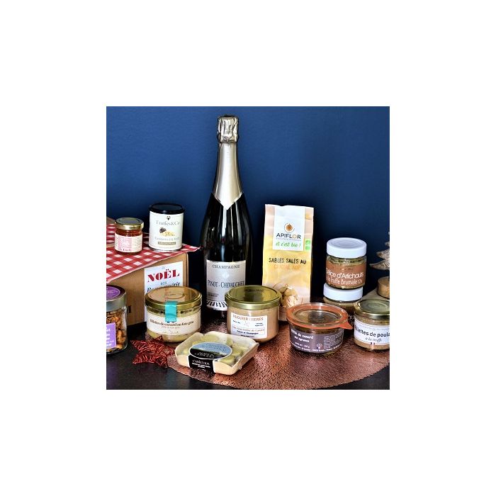 Cesta Gourmet francesa de Navidad: Degustación Premium con Champagne