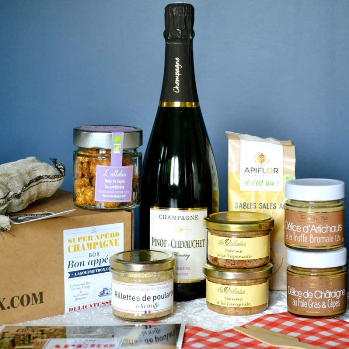 Caja Gourmet Super Aperitivos con Champagne
